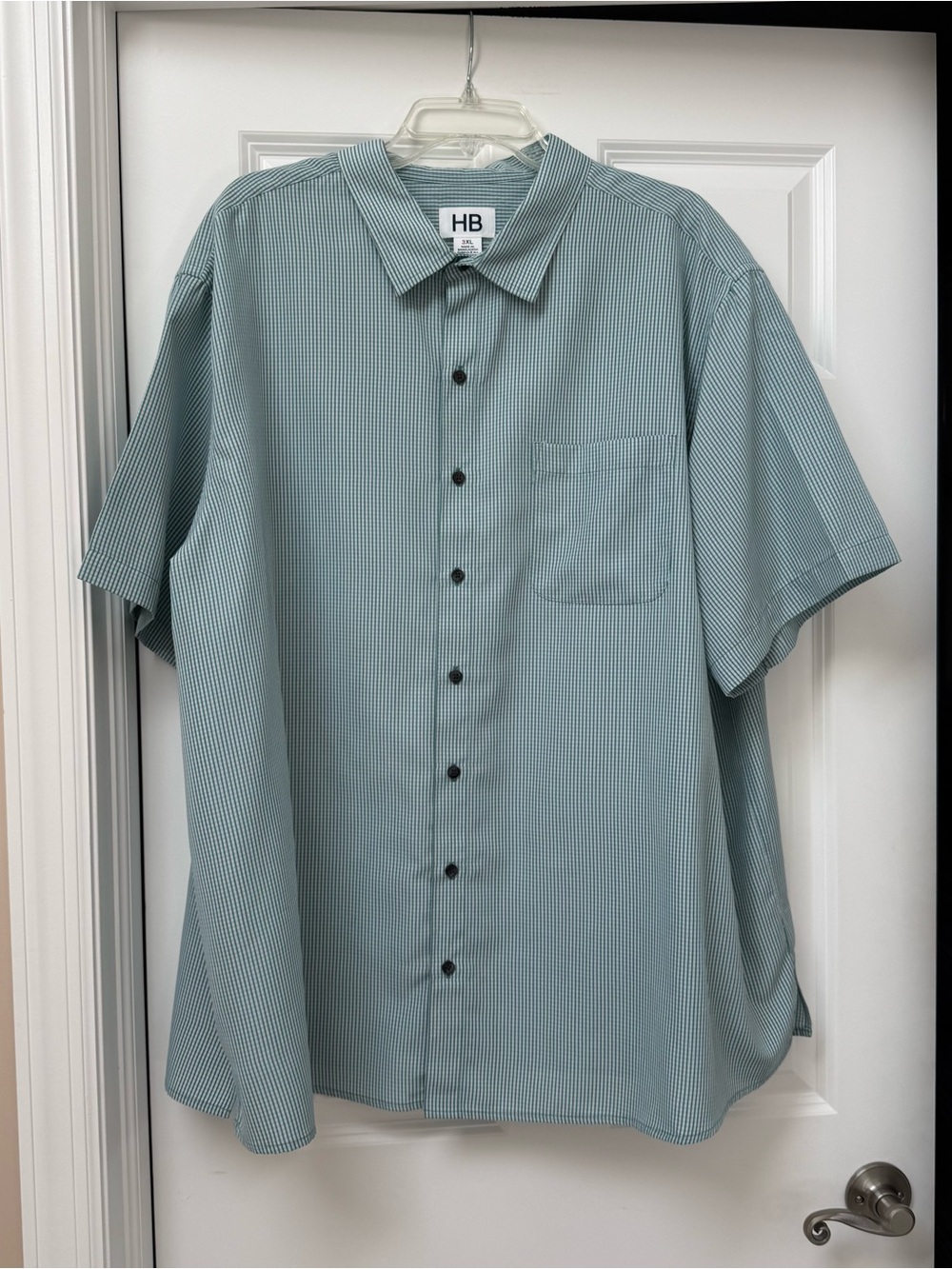 HARBOR BAY Men’s light green size 3XL Wrinkle resistant short sleeve shirt